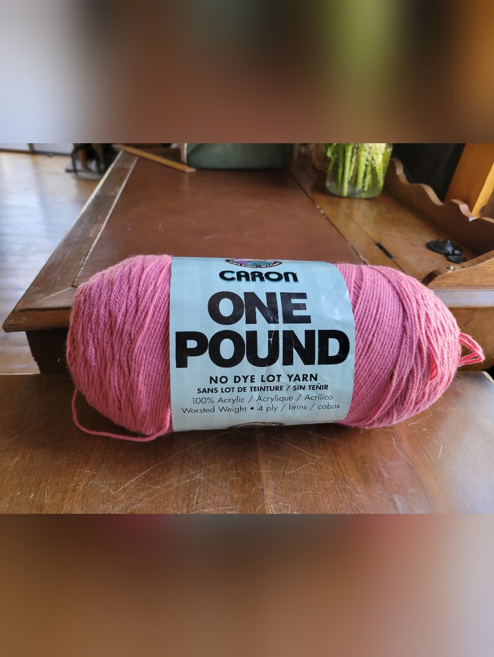 Caron One Pound Rose Acrylic Yarn #517 454g 812 Yards Worsted